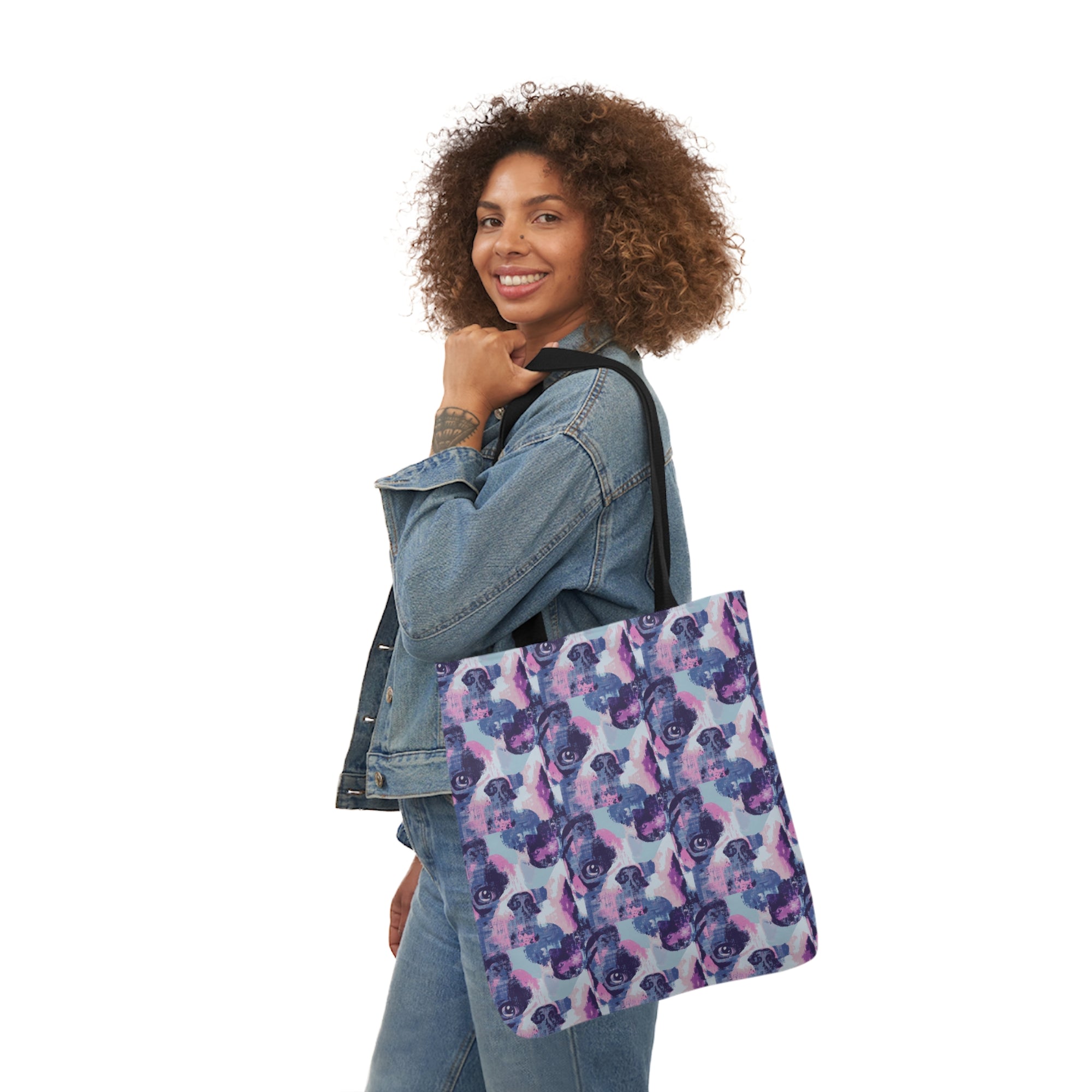 Funky Geometric Boxerista Canvas Tote Bag