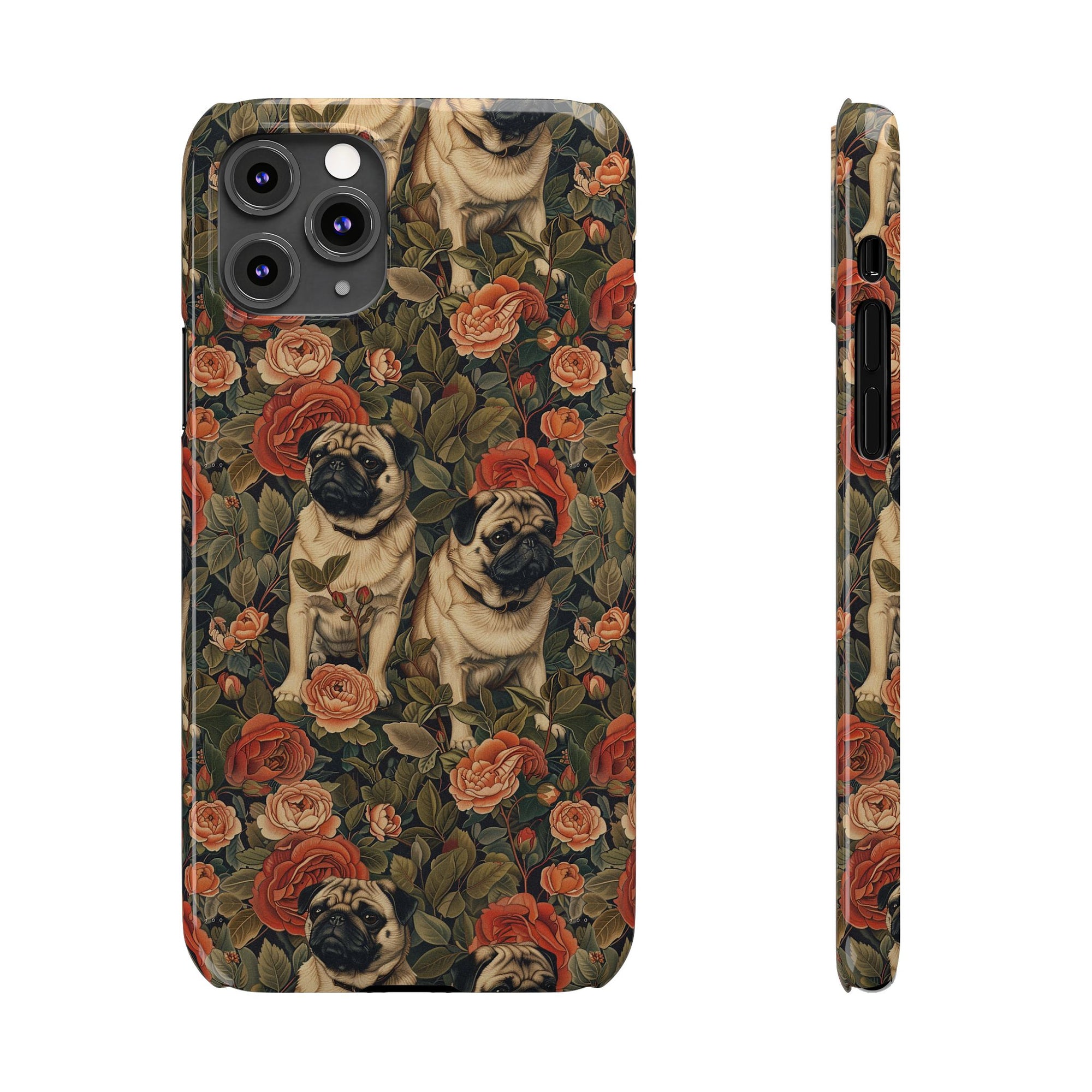 Blooming Pug Paradise Slim Phone Cases