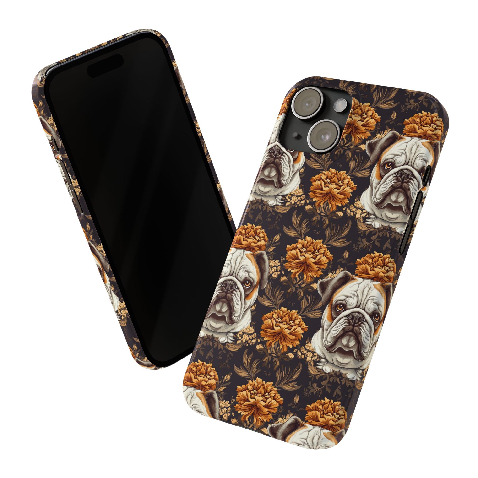 Bloomingly Bulldogistic Bouquet Slim Phone Cases