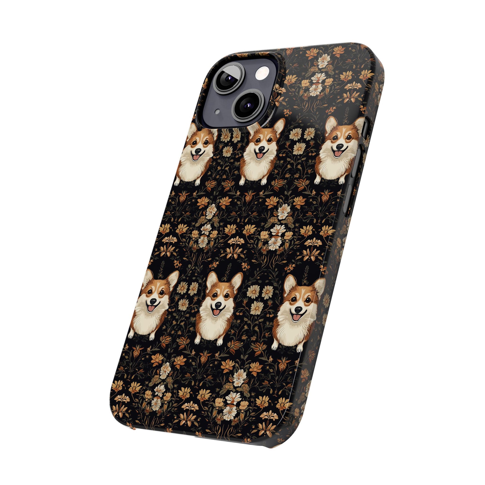 Nighttime Corgi Glow Stride Slim Phone Cases