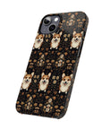 Nighttime Corgi Glow Stride Slim Phone Cases