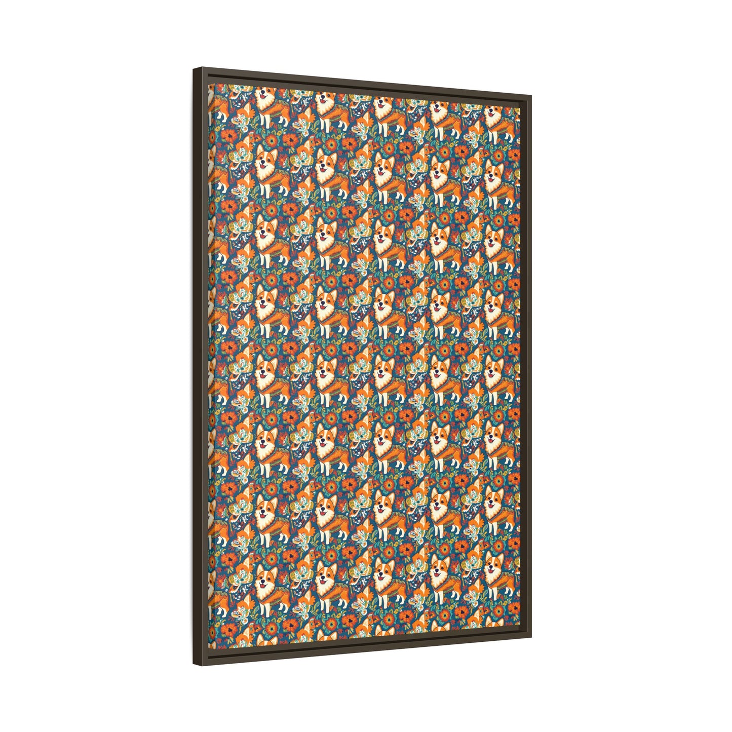 Corgi Carnival Couture Matte Canvas, Framed