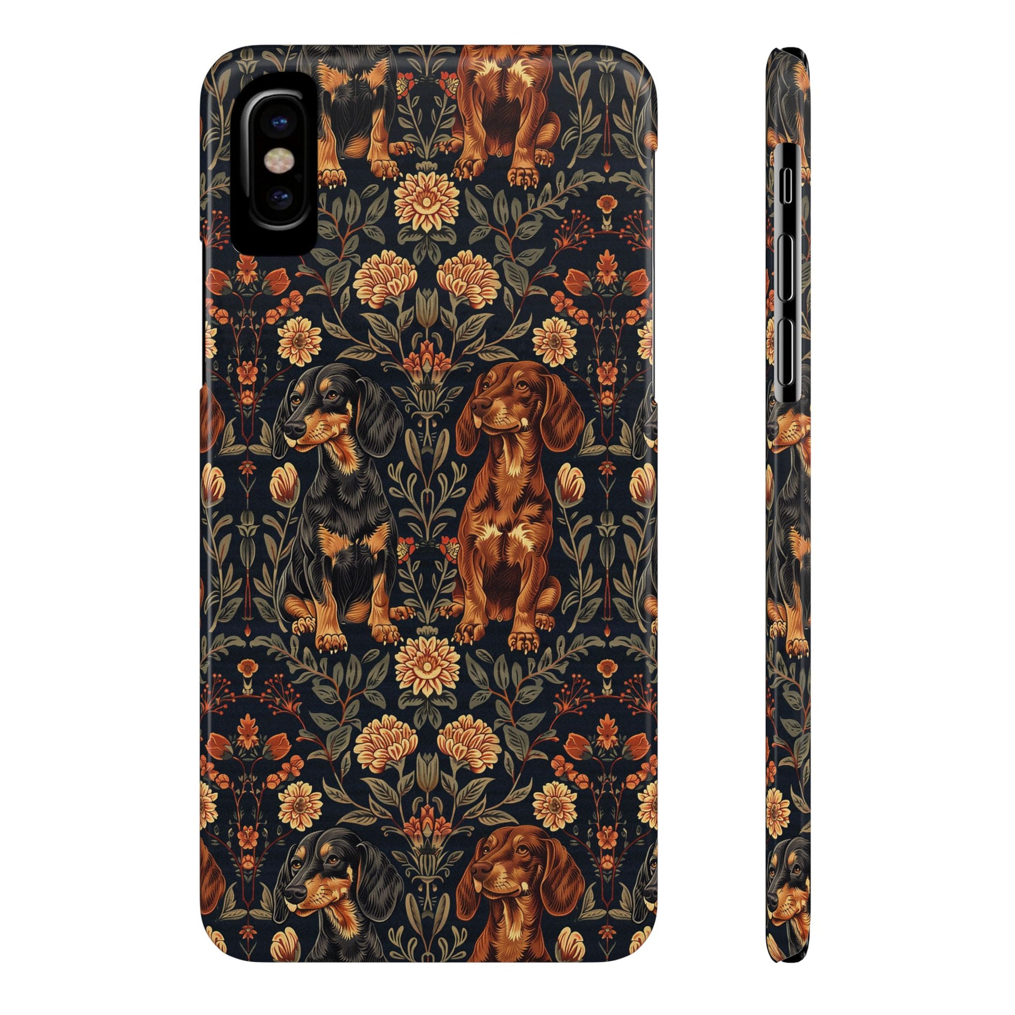 Dapper Dachshund Embroidery Elegance Slim Phone Cases