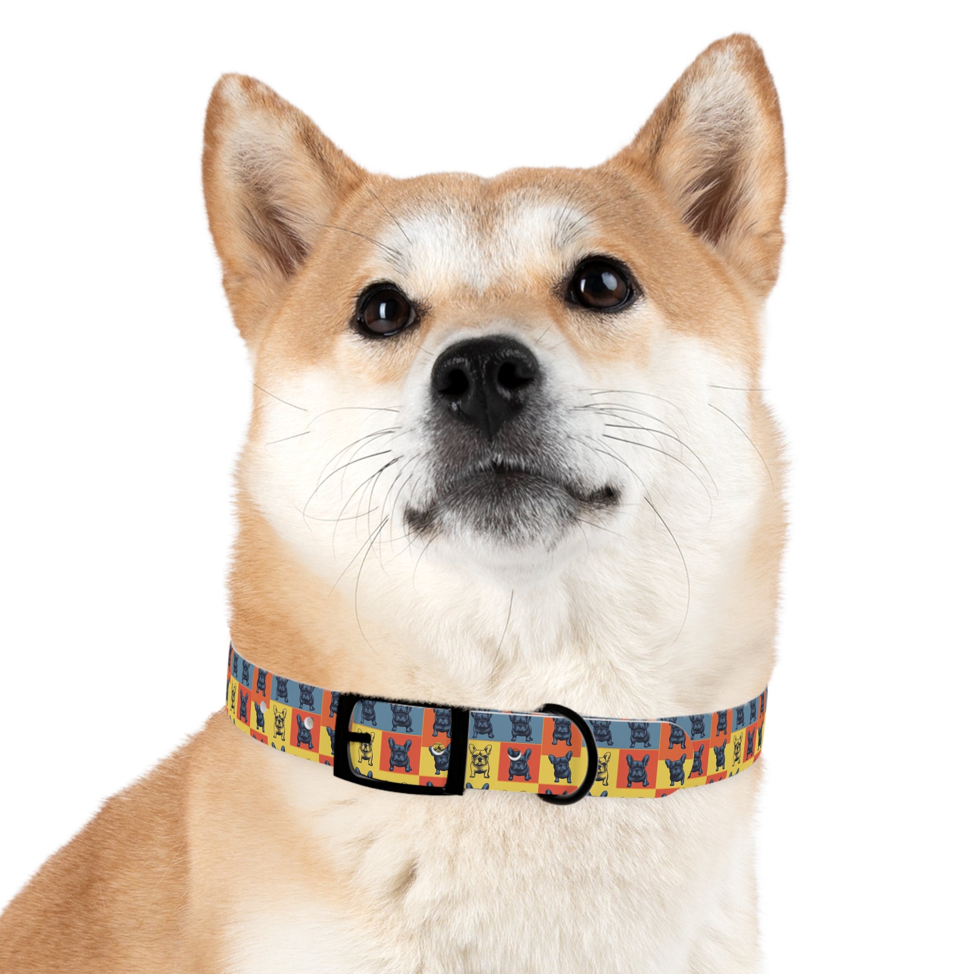 Frenchie Pop Art Pawfection Grid Dog Collar