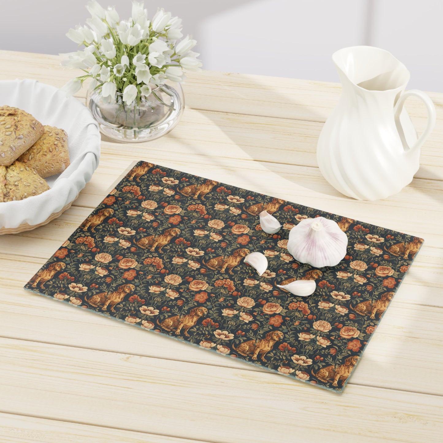 Dazzling Dachsund Blossoms & Foliage Cutting Board