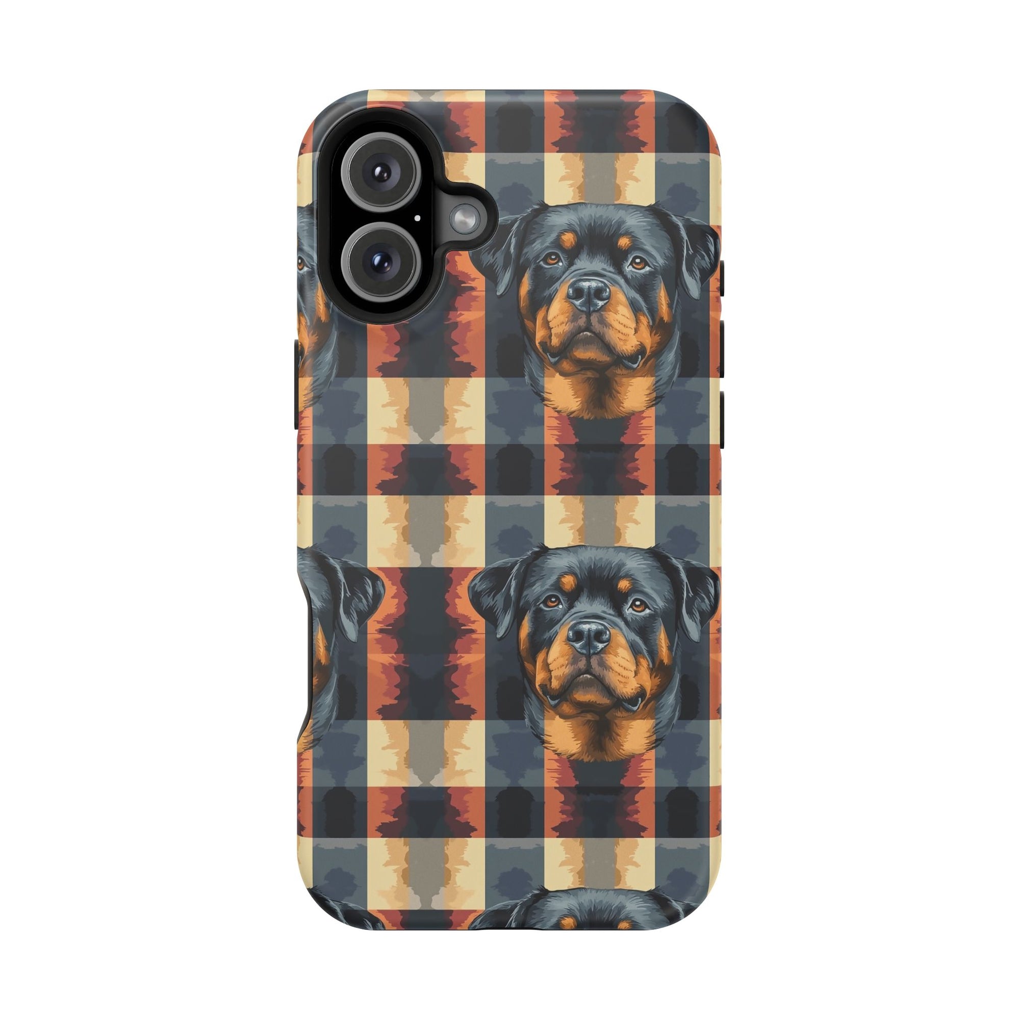 Pawsome Rottweiler Royalty Plaid Magnetic Tough Cases