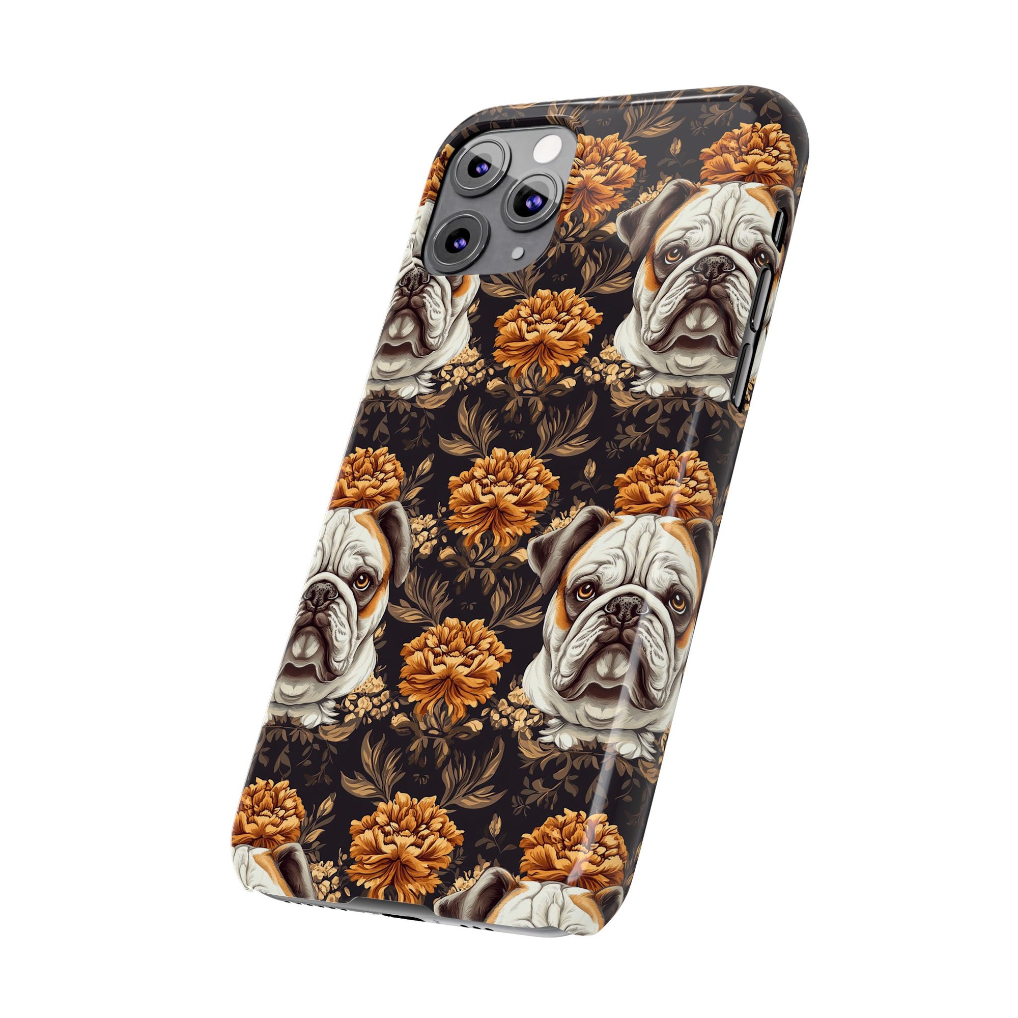 Bloomingly Bulldogistic Bouquet Slim Phone Cases