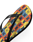 Frenchie Pop Art Pawfection Grid Flip Flops