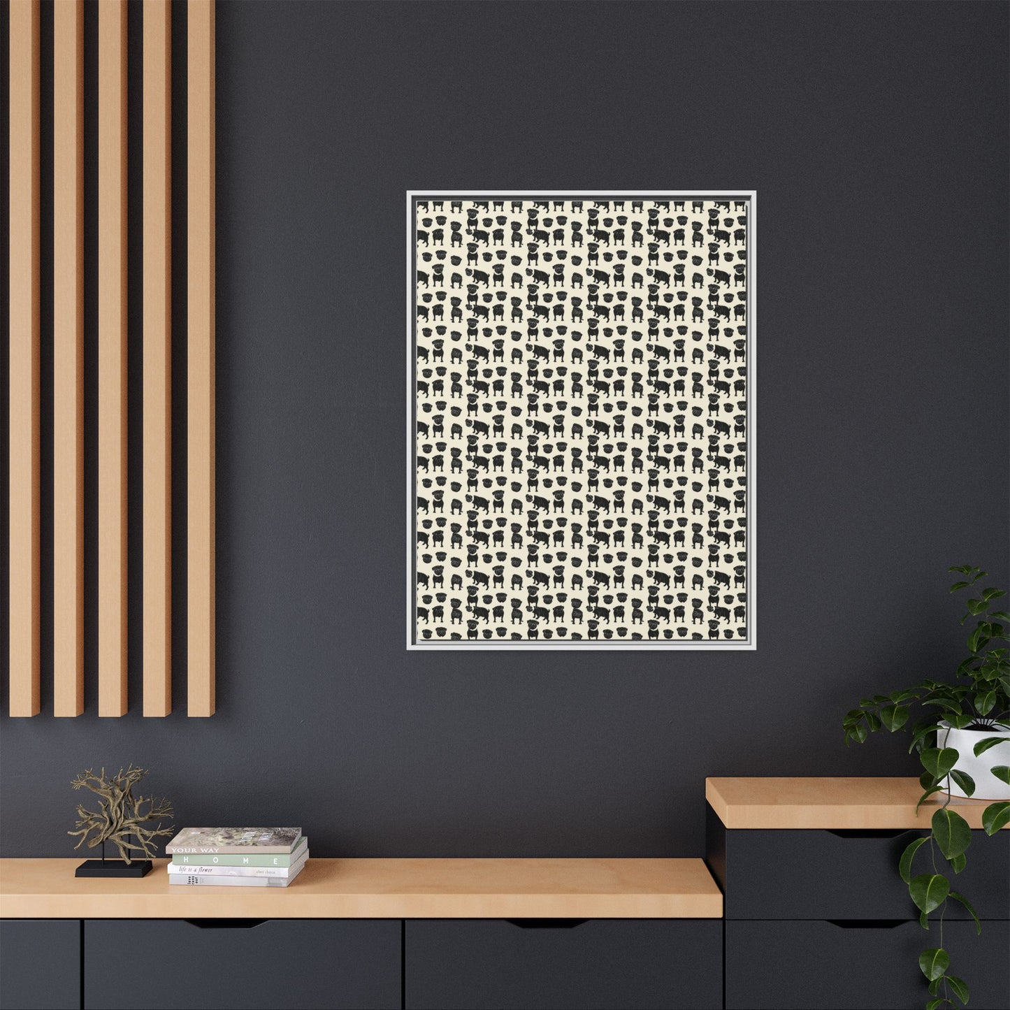 Puggie Pout Perfection Matte Canvas, Framed