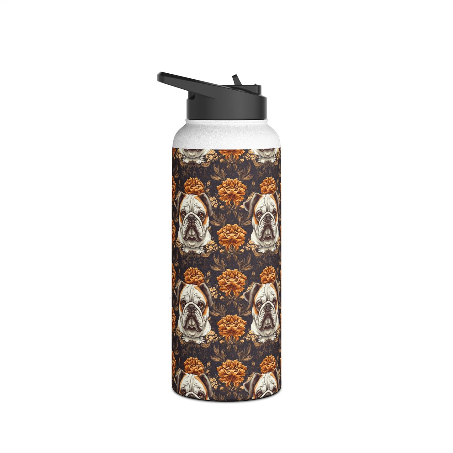 Bloomingly Bulldogistic Bouquet Stainless Steel Water Bottle