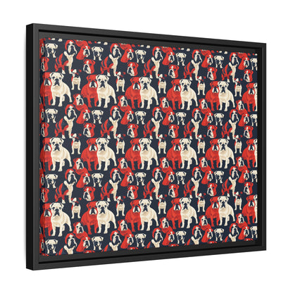 Bulldoggy Bliss Chomper Matte Canvas, Framed