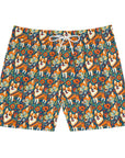 Corgi Carnival Couture Men's Mid-Length Swim Shorts