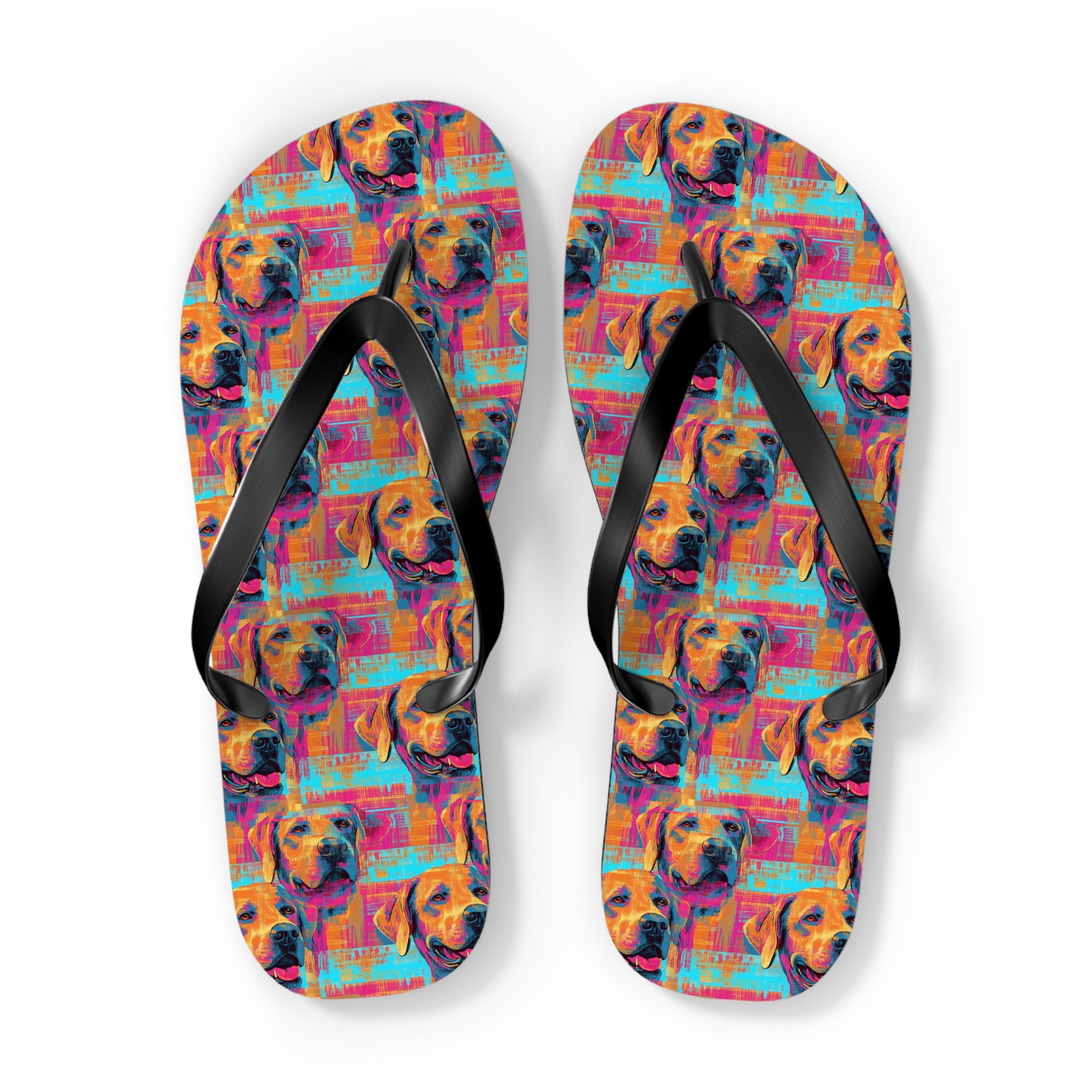 Rustic Charm Labrador Chic Flip Flops