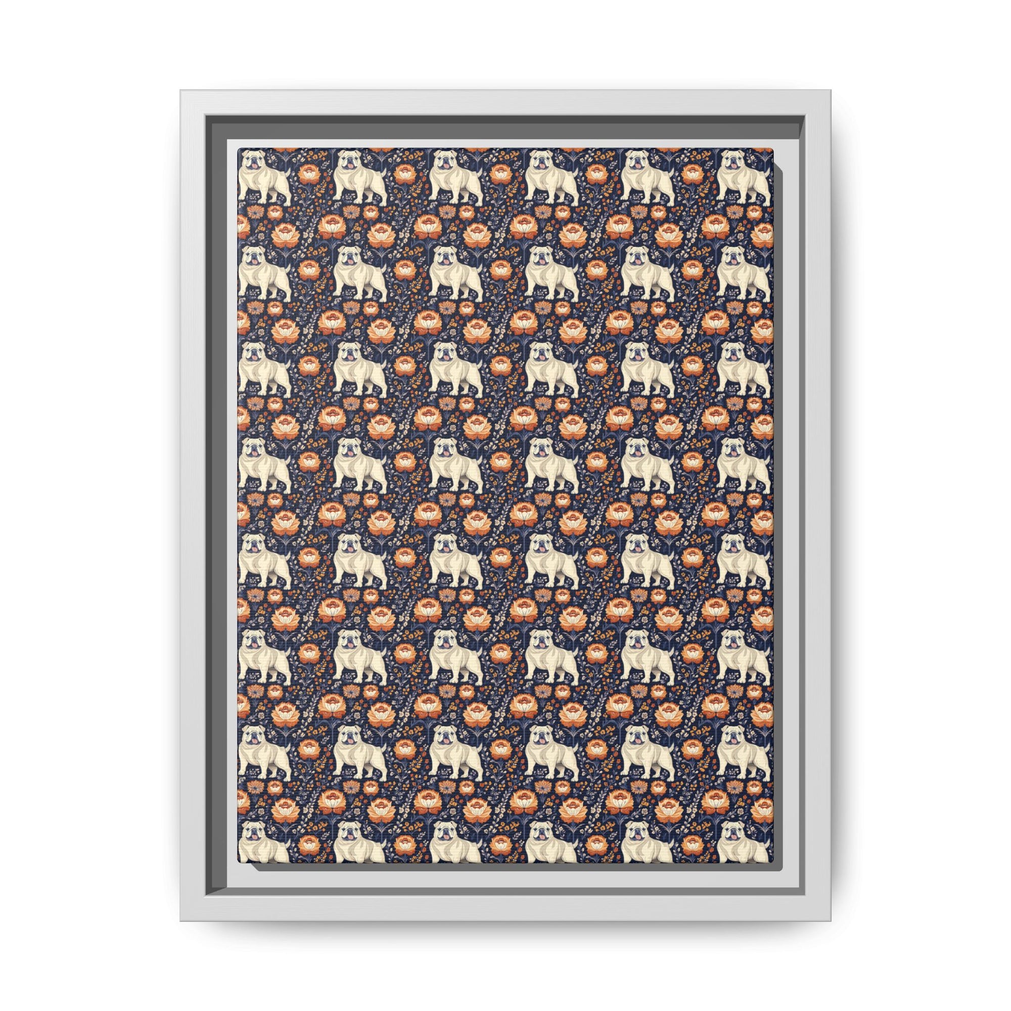 Bulldog Blossom Bonanza Matte Canvas, Framed