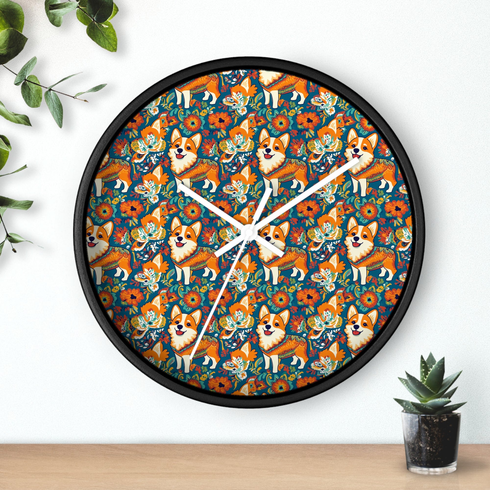 Corgi Carnival Couture Wall Clock