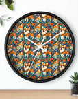 Corgi Carnival Couture Wall Clock