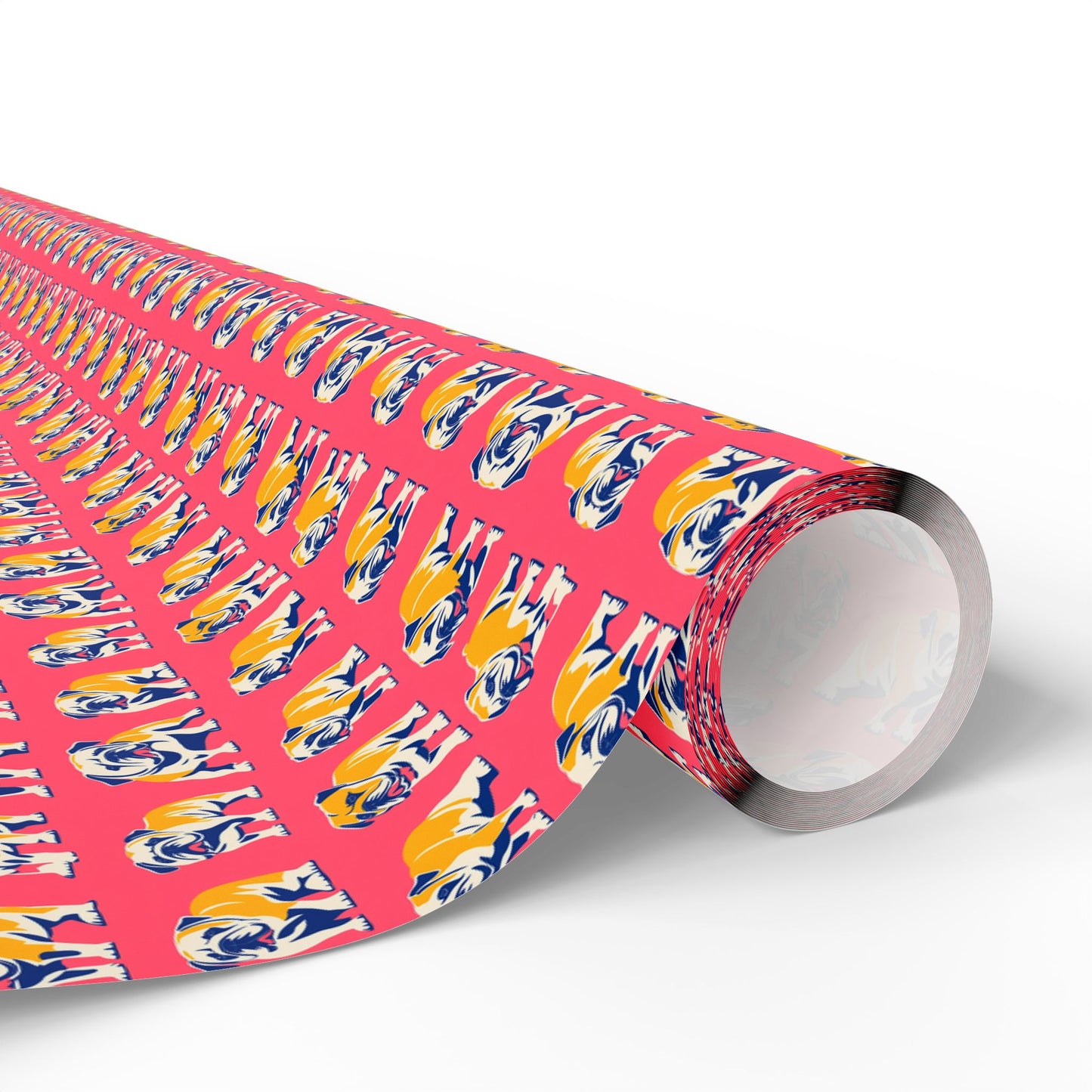 Bubblegum Glamour Bulldog Bouquet Wrapping Paper