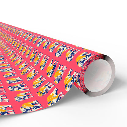 Bubblegum Glamour Bulldog Bouquet Wrapping Paper