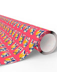 Bubblegum Glamour Bulldog Bouquet Wrapping Paper