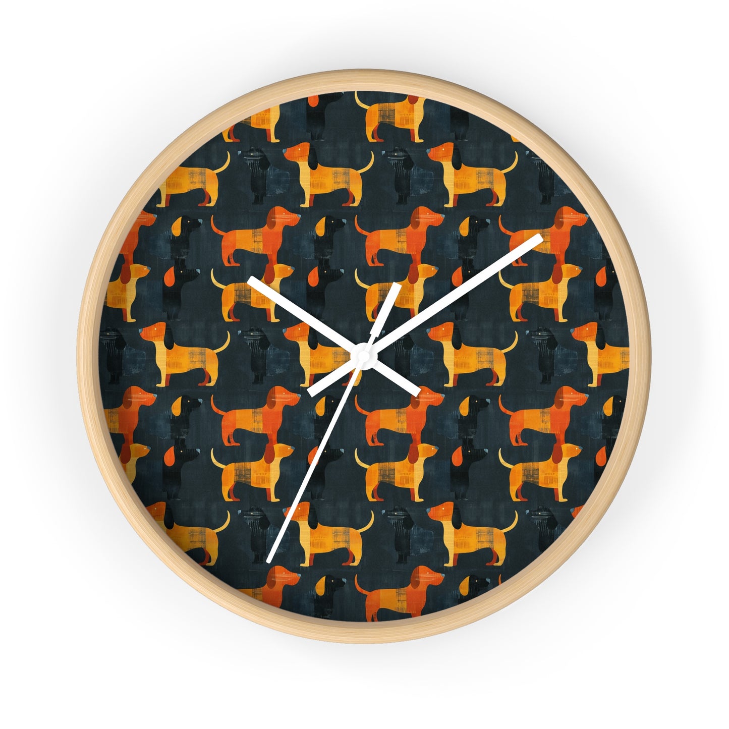 Dapper Dachshund Noir Glow Wall Clock