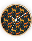 Dapper Dachshund Noir Glow Wall Clock