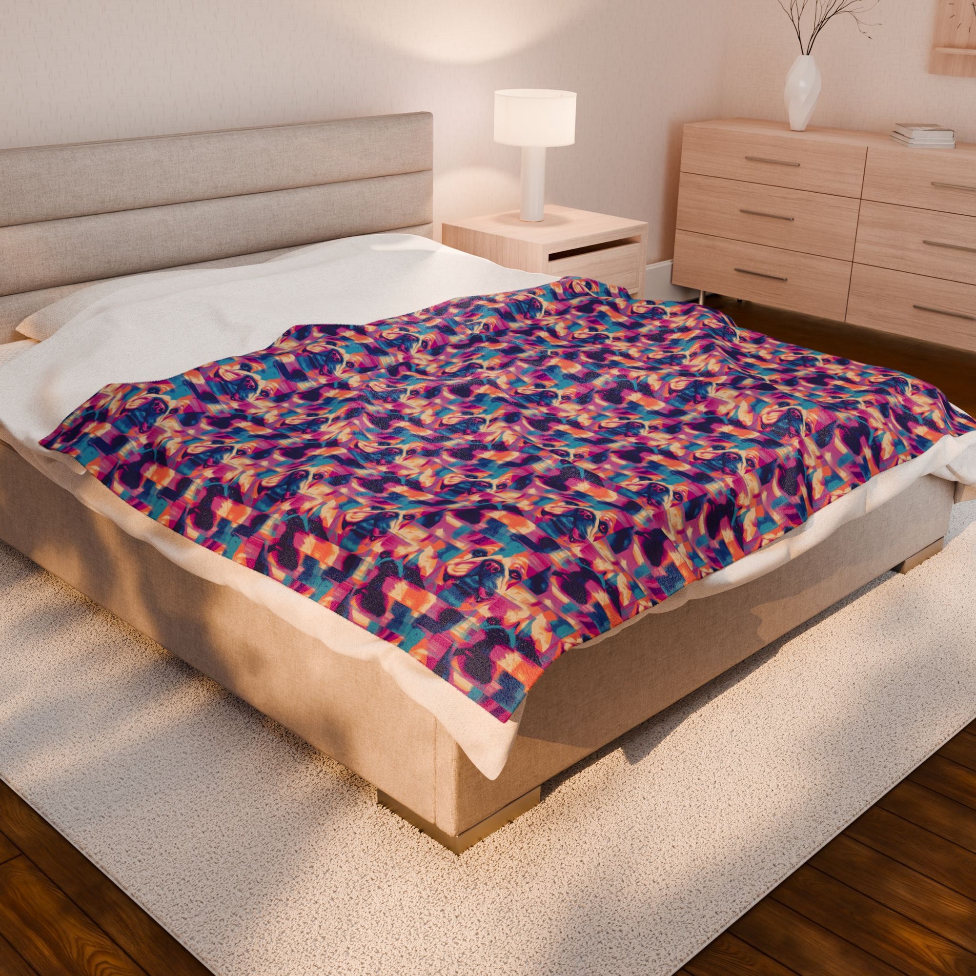 Dazzling Bulldog Chic Velveteen Plush Blanket