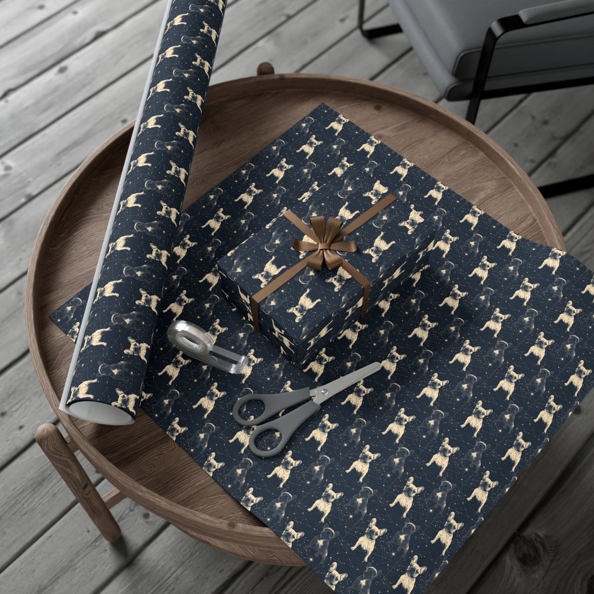 Frenchie Celestial Soar Gift Wrap Papers