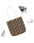 Dazzling Dachsund Blossoms & Foliage Canvas Tote Bag