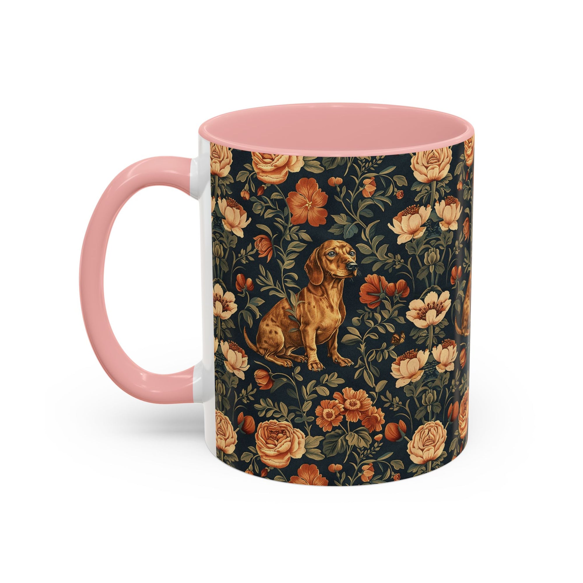 Dazzling Dachsund Blossoms &amp; Foliage Accent Coffee Mug