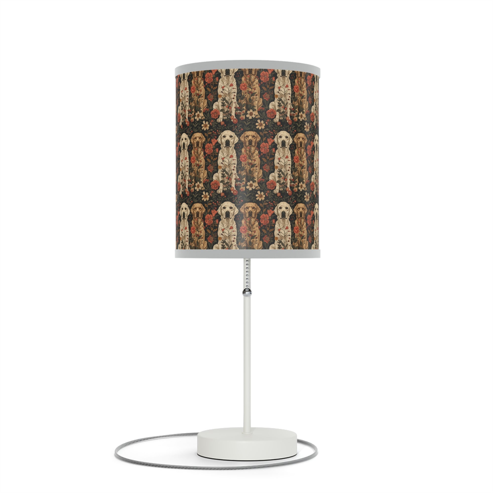 Blossoming Labradors Bouquet Lamp on a Stand