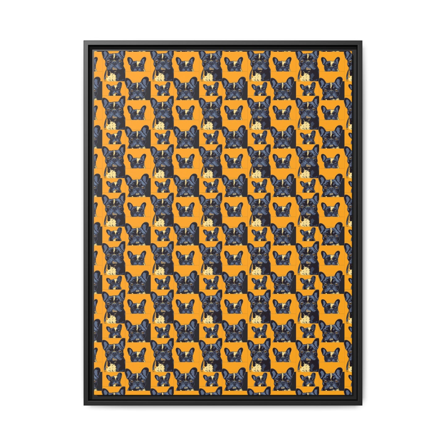 Frenchie Pawsitively Pawsome Peek-a-Boo Perfection Matte Canvas, Framed