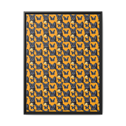 Frenchie Pawsitively Pawsome Peek-a-Boo Perfection Matte Canvas, Framed