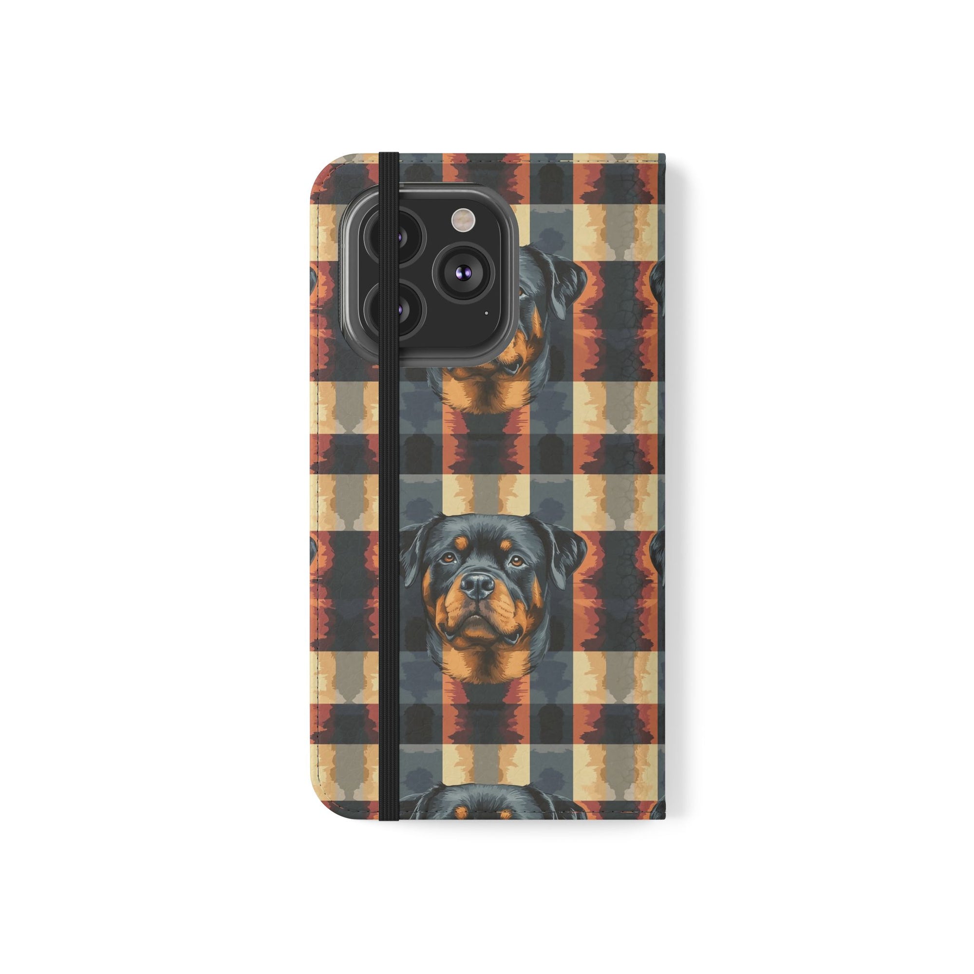 Pawsome Rottweiler Royalty Plaid Flip Cases