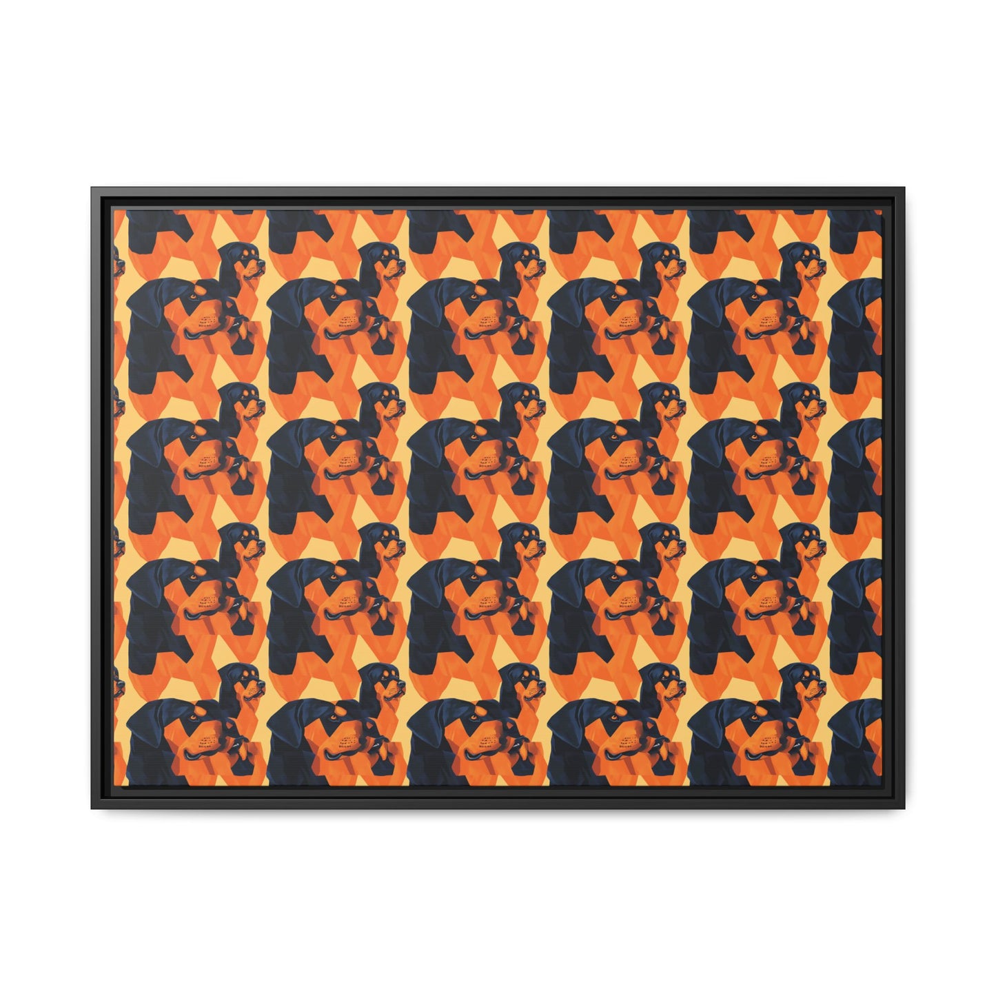 Rottweiler Chic Pawsitivity Matte Canvas, Framed