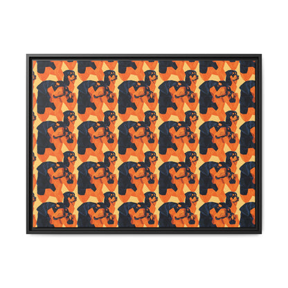 Rottweiler Chic Pawsitivity Matte Canvas, Framed