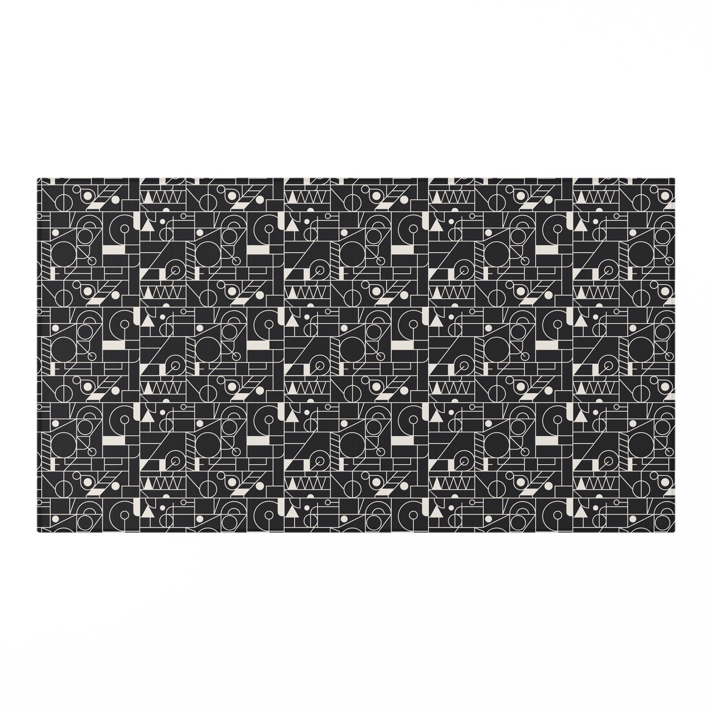 Monochrome Mosaic: Geometric Dornier Rug