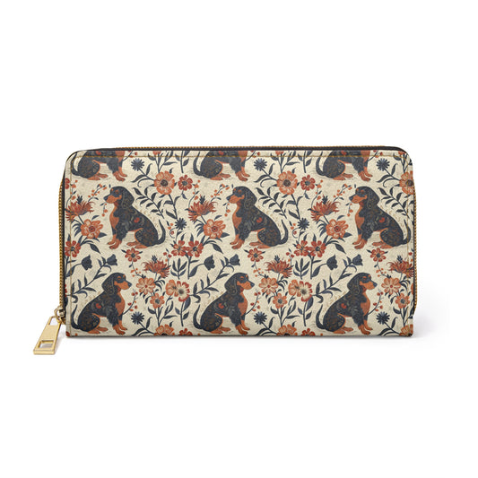 Blossoming Dachshunds Delight Zipper Wallet