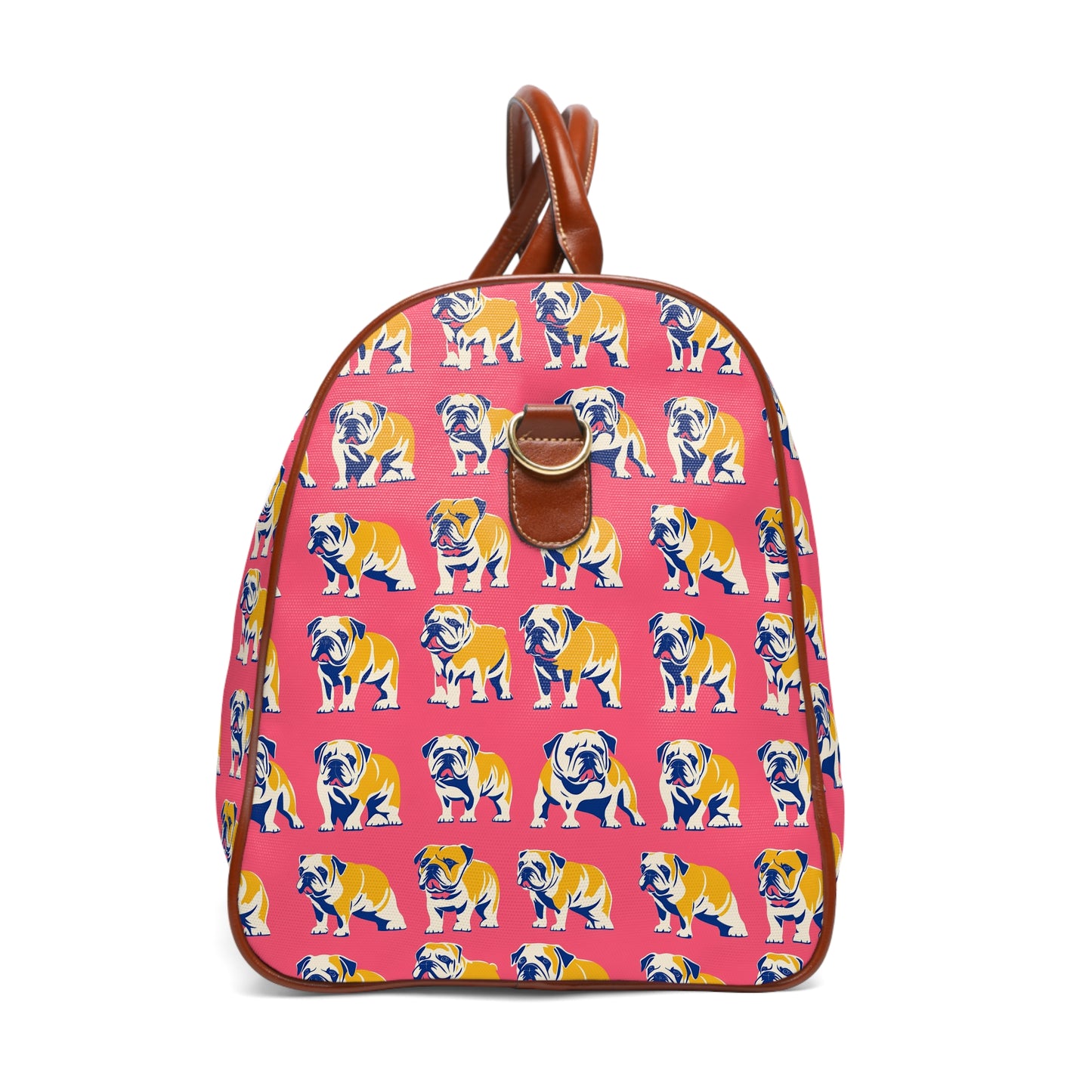 Bubblegum Glamour Bulldog Bouquet Waterproof Travel Bag