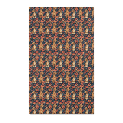 Dachshund Heritage - William Morris Inspired Area Rug