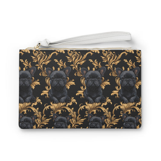 Regal Frenchie Noir Elegance Clutch Bag