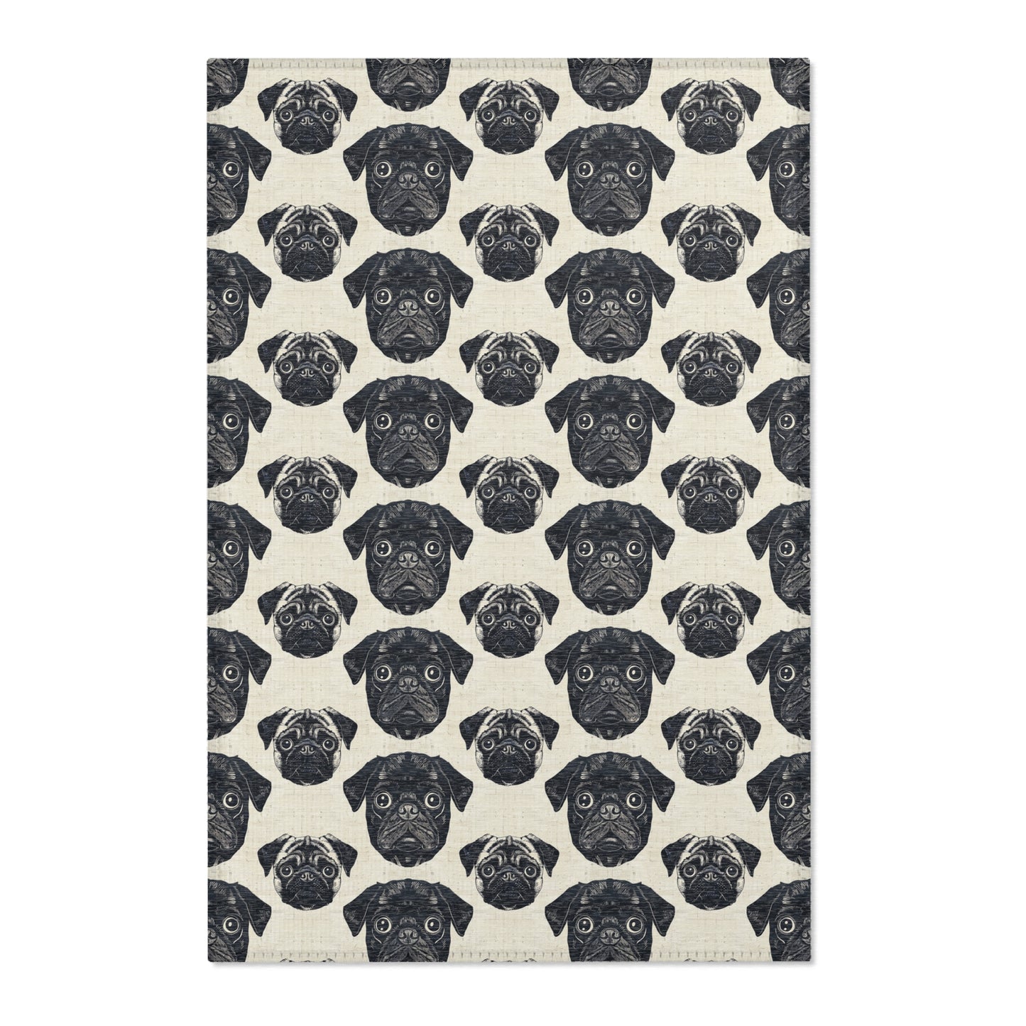 Pug Pizzazz - Modern Geometric Pug Pattern Area Rug