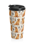 Golden Glamour Paws - Luxe Licks for Regal Retrievers Stainless Steel Travel Mug