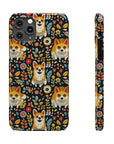 Corgi Rainbow Vine Dream Slim Phone Cases