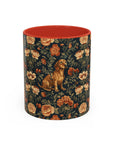 Dazzling Dachsund Blossoms & Foliage Accent Coffee Mug