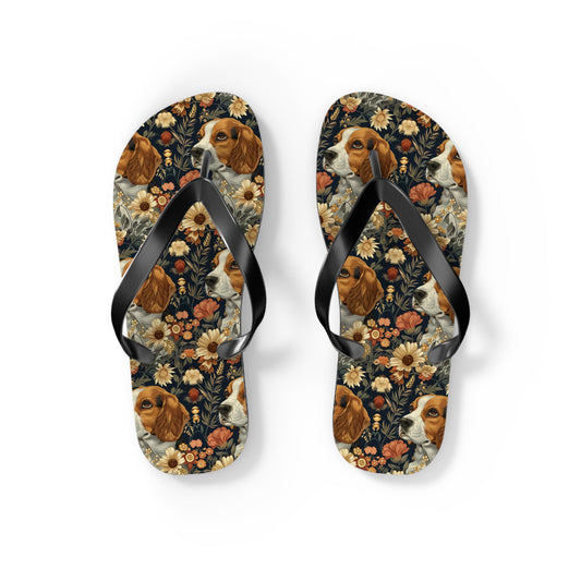 Beagle Blossoms Flip Flops