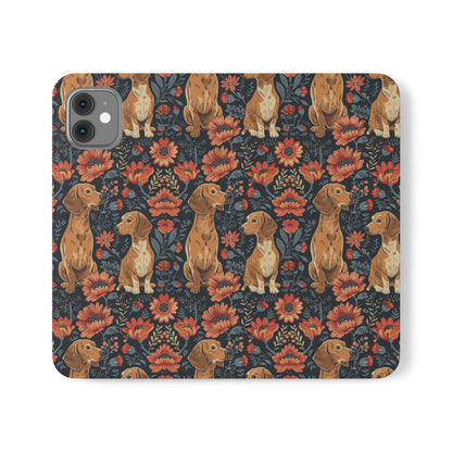 Floral Pawsome Dachsund Delight Flip Cases