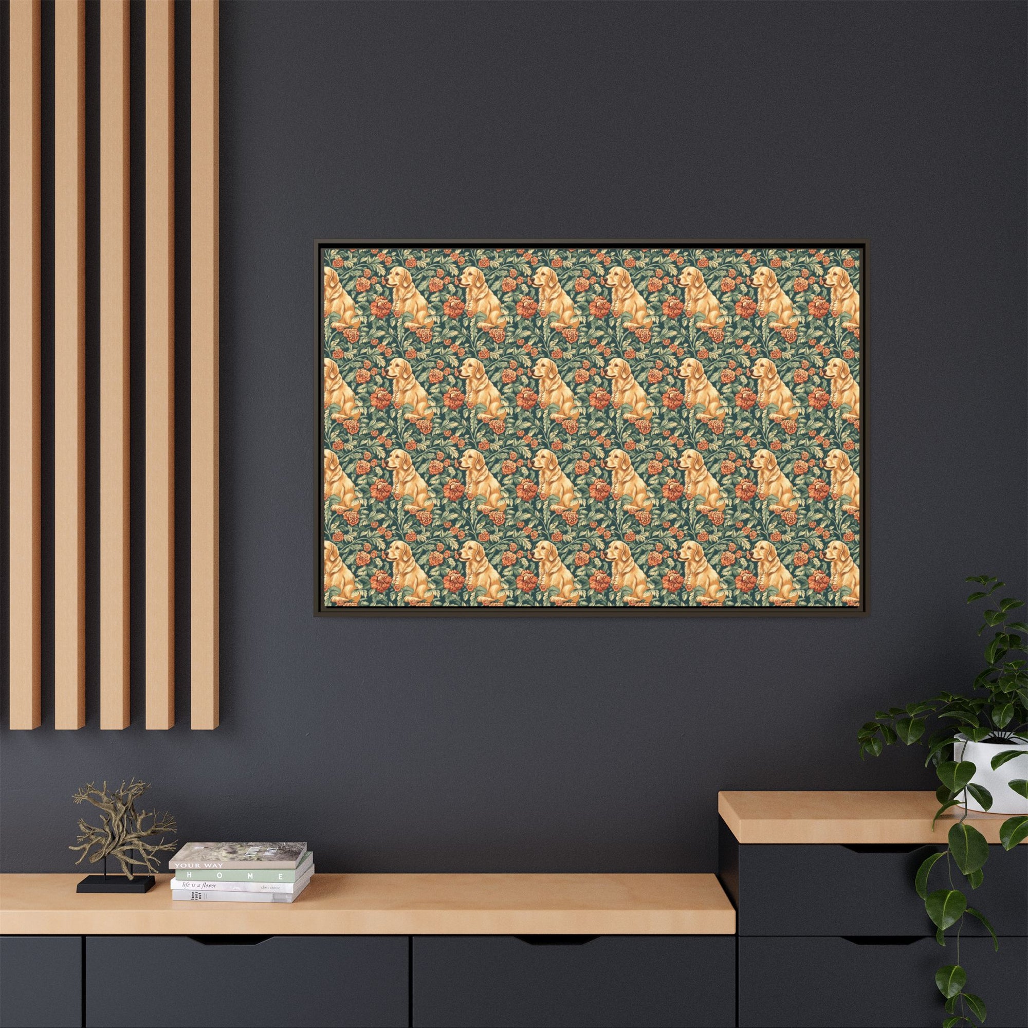 Blooming Goldie Glam Matte Canvas, Framed