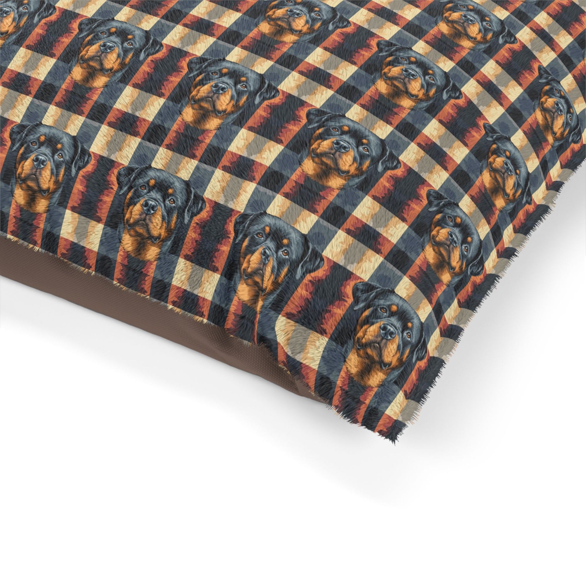Pawsome Rottweiler Royalty Plaid Pet Bed