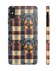 Pawsome Rottweiler Royalty Plaid Slim Phone Cases