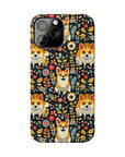 Corgi Rainbow Vine Dream Slim Phone Cases